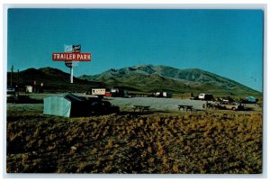 c1950's Crested Acres Trailers Park Cars Wells Nevada NV Vintage Postcard