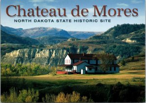 VINTAGE CONTINENTAL SIZE POSTCARD CHATEAU DE MORES NORTH DAKOTA HISTORIC SITE