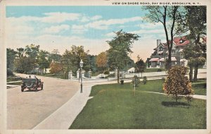 BROOKLYN NYC NY~VIEW ON SHORE ROAD-BAY RIDGE~1920s POSTCARD