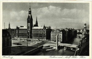 CPA AK Hamburg- Rathaus und Adolf Hitler Platz GERMANY (902933)