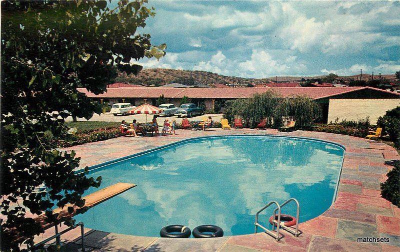 1950s Swimming Pool Coronado Motel Nogales Arizona Petley postcard 9322 