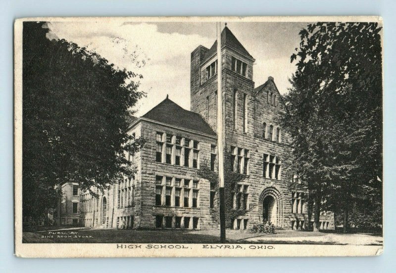 C.1900-08 High School in Elyria, Ohio vintage Postcard