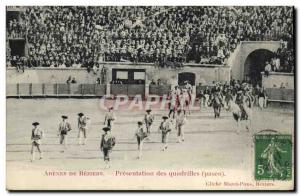 Old Postcard Bullfight Bullfight Arenes de Beziers Presentation quadrilles paseo