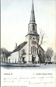 Vtg Galesburg Illinois IL Swedish Lutheran Church 1907 Postcard