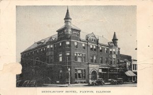 F90/ Paxton Illinois Postcard c1920s Middlecoff Hotel Building