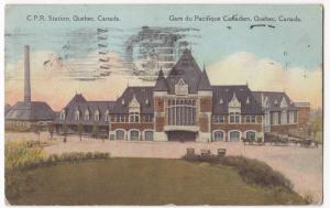 Canada; CPR Station, Quebec, PPC, 1931 PMK, To Mrs Gregory, Carmarthen