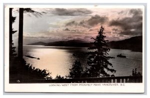 RPPC Tinted View West From Prospect Point Vancouver BC Canada Postcard U25