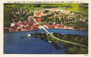 ELIZABETH CITY NC~LOT 4 1940s POSTCARDS~AIRPLANE VIEW-PIRATE-PASQUOTANK-COLLEGE