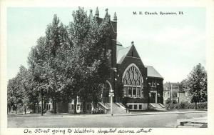 Vintage Postcard; M.E. Church, Sycamore IL DeKalb County unposted