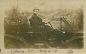 Chicago Illinois Studio Auto Prop Photo C1910 People Arcade Postcard 21-7426