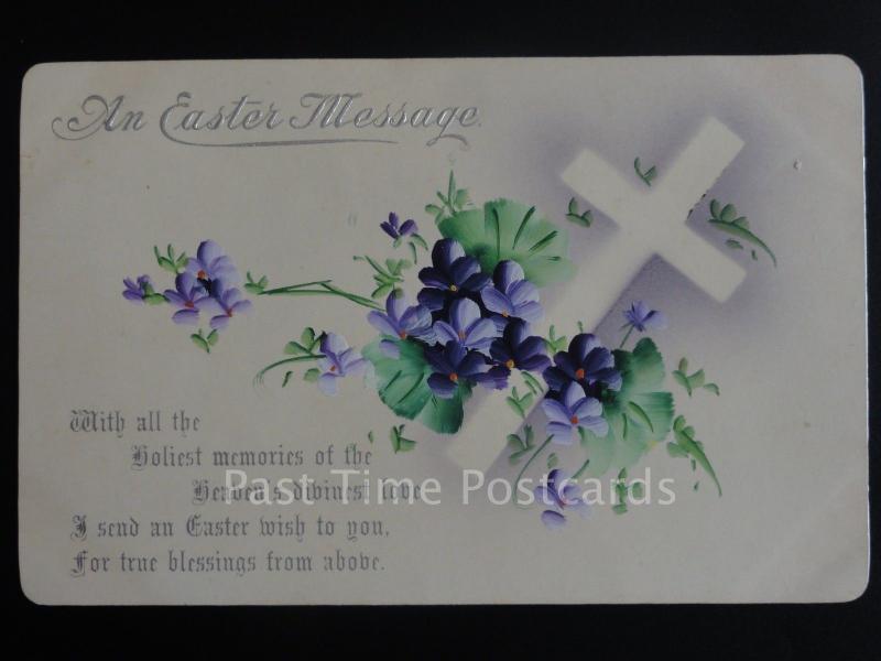 Easter Greeting: An Easter Message... Old Postcard By M & L Ltd G & L