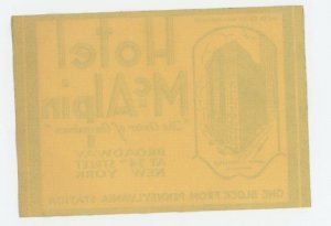 1930's-40's Hotel McAlpin New York Luggage Label EVN2