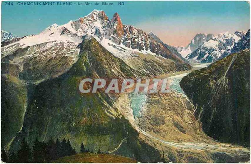 Old Postcard Chamonix La Mer de Glace