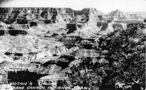 RPPC Wotan's Throne, Grand Canyon, Arizona ca 1940s Vintage Postcard