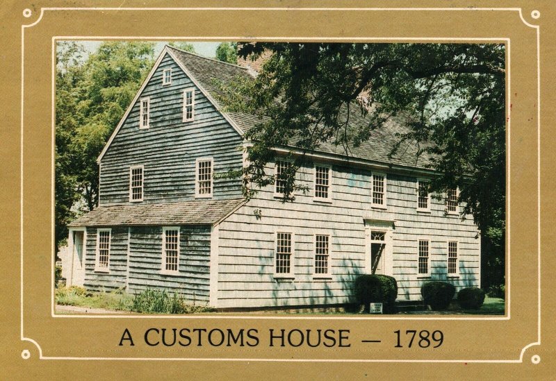CONTINENTAL SIZE POSTCARD FIRST NEW YORK STATE CUSTOMS HOUSE-1789 LONG ISLAND NY