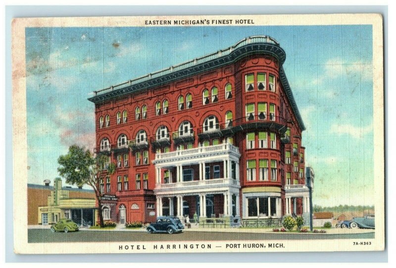 1930s-50s Hotel Harrington Coffee Shop Port Huron Michigan Vintage Postcard P78 