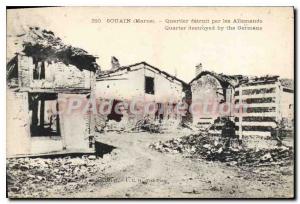 Postcard Old Quarter Souain Destroyed By The Germans