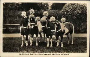 Circus Show Broncho Bill's Midget Ponies c1915 Real Photo Postcard