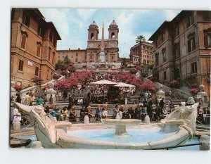 Postcard Steps and Church of Trinità Dei Monti, Rome, Italy