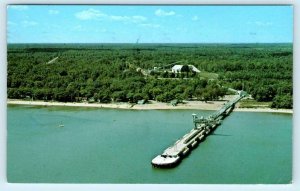 ALABASTER, Michigan MI ~ Aerial U.S.GYPSUM MINE PLANT Iosco County 1967 Postcard