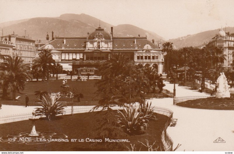 RP: NICE , France , 1910s ; Les Jardines et le Casino Municipal