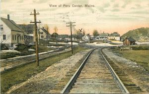 Barrett Kidder 1907 Railroad Train View Center Maine postcard 7736