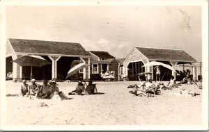 Real Photo Postcard People Sun Bathing in Cape Cod, Massachusetts