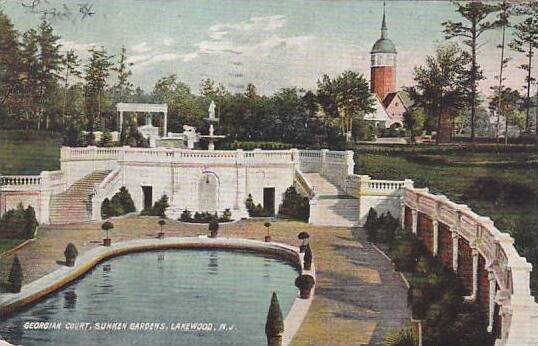 New Jersey Lakewood Georgian Court Sunken Gardens 1909