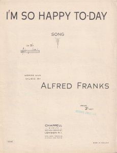 I'm So Happy Today Alan Franks Olde Sheet Music