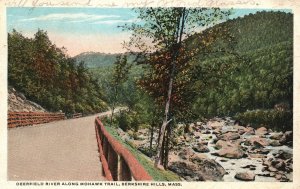 Vintage Postcard 1918 Deerfield River Along Mohawk Trail Berkshire Hills Mass.