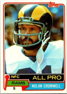 1981 Topps Football Card Nolan Cromwell Los Angeles Rams sk60427