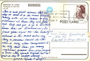 VINTAGE CONTINENTAL SIZE POSTCARD BATHSHEBA ST. JOSEPH BARBADOS