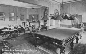 Billiard Snooker Room Crescent Hotel Buxton Derby Propreitor Old Postcard