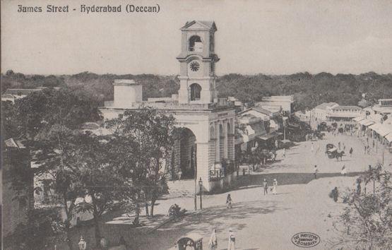 James Street Hyderabad Deccan Indian Antique Postcard