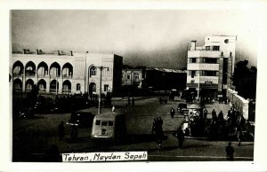 iran persia, TEHRAN TEHERAN, Meydan Sepah (1950s) RPPC Postcard