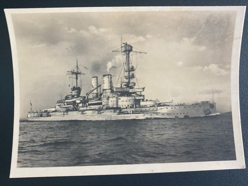 Mint Germany Real Picture Postcard RPPC German Navy Light Cruiser Schlesien