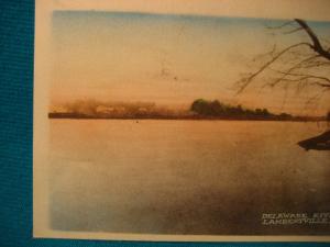 1915-30 Lambertville NJ Hand Color Delaware River View New Jersey Nomis NY RARE 