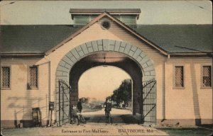 Baltimore Maryland MD Fort McHenry Soldiers Guards Vintage Postcard