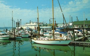 Postcard The Waterfront Alternates Between Working Boats & Marinas For Pleasure