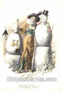 Snowman, Unused very light wear left top corner, Unused