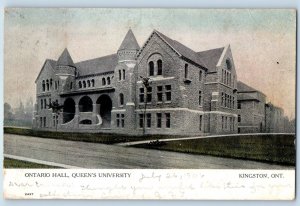 c1908 Kingston Ontario ON Canada Postcard Hall Queen's University Exterior View
