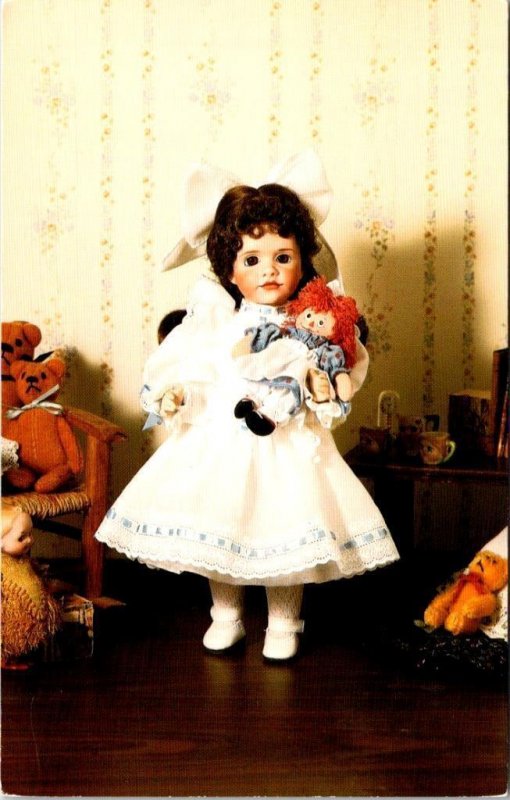 *POSTCARD* Raggedy Ann 70th Anniversary PORCELAIN DOLL Painted By Wendy Lawton