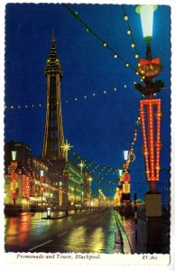 Promenade and Tower, Blackpool, Lancashire, England, Night