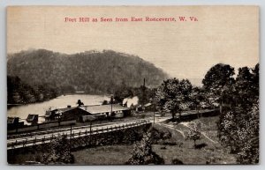 Fort Hill As Seen From East Ronceverte W. Va. West Virginia Postcard W24