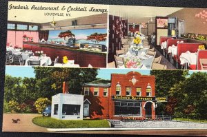 1940s Gruber's Restaurant Cocktail Lounge Louisville Kentucky Unused