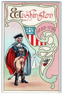 1914 George Washington Patriotic Winsch Back Embossed Rockford Illinois Postcard