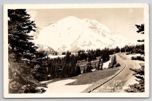 Mt Rainier Washington From Yakima Park RPPC Postcard A31