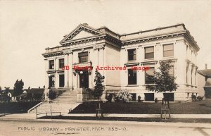 MI, Manistee, Michigan, RPPC, Public Library Building, Exterior, Photo No 355-10