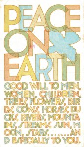 Peace On Earth Good Will To Men Woman Vintage Postcard 07.28