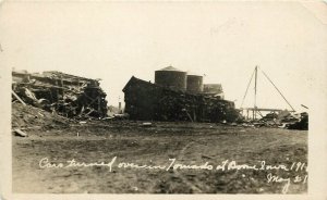 RPPC; Cars Turned over by Tornado, Boone IA May 21 1918 Disaster, Unposted